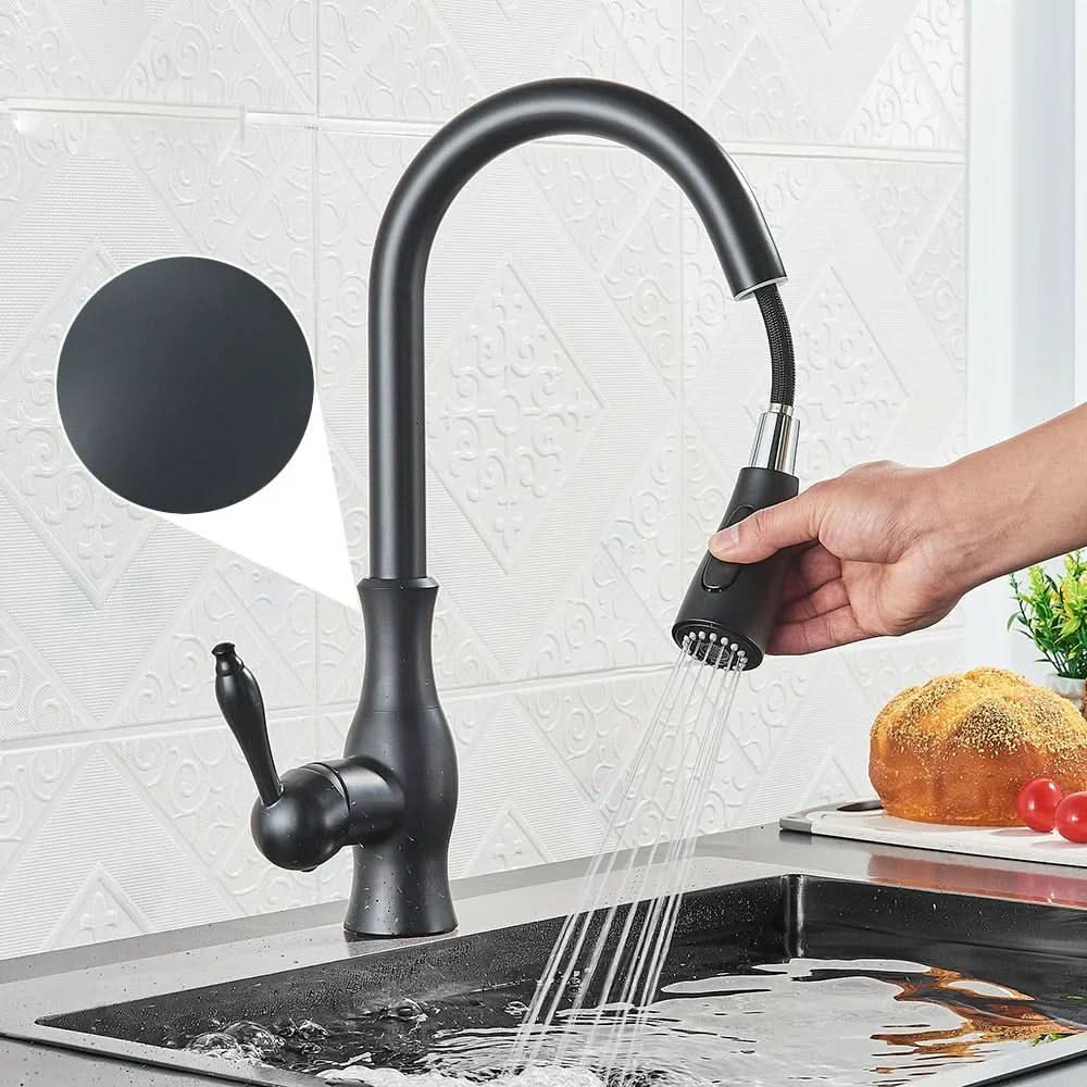 Radiant Luxe Kitchen Faucet with Pull-Out Sprayer and 360° Rotation