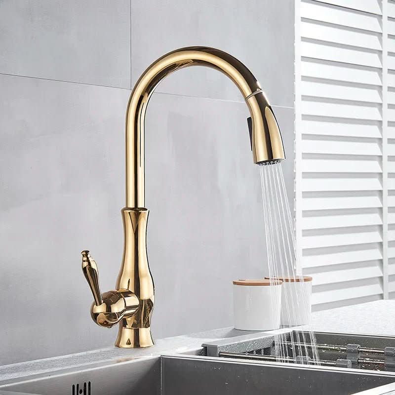 Radiant Luxe Kitchen Faucet with Pull-Out Sprayer and 360° Rotation