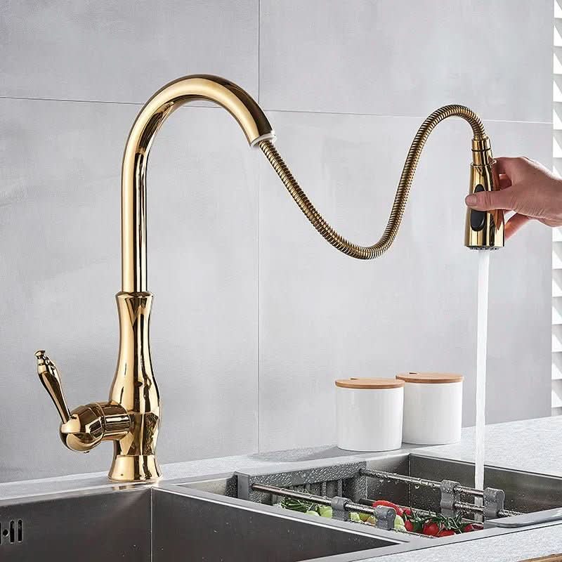 Radiant Luxe Kitchen Faucet with Pull-Out Sprayer and 360° Rotation