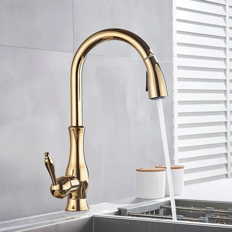 Radiant Luxe Kitchen Faucet with Pull-Out Sprayer and 360° Rotation