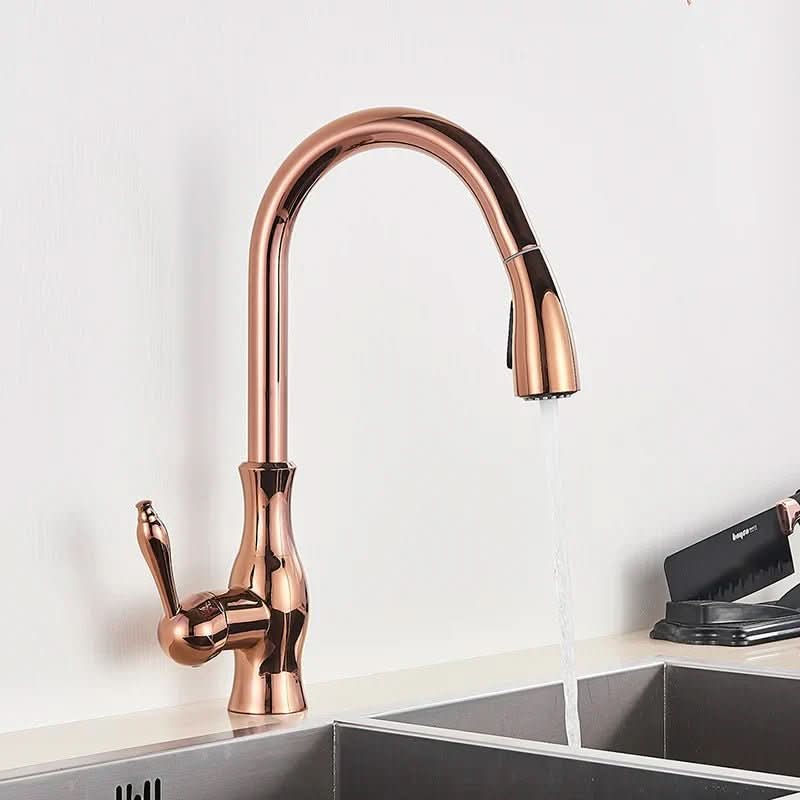Radiant Luxe Kitchen Faucet with Pull-Out Sprayer and 360° Rotation