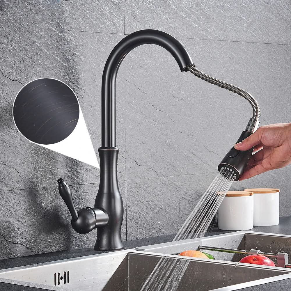 Radiant Luxe Kitchen Faucet with Pull-Out Sprayer and 360° Rotation