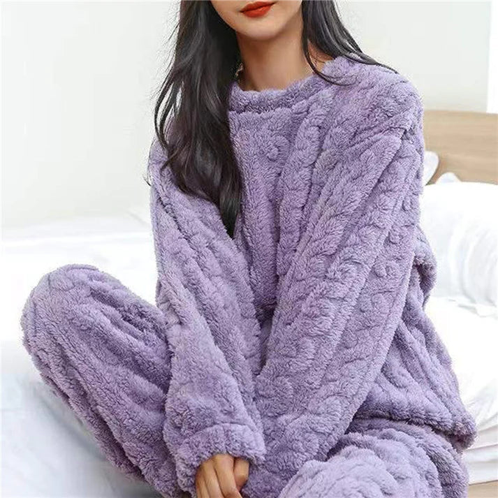 Women's Fleece Pajama Set | Soft Warm | Cozy All Night Comfort | Fleece