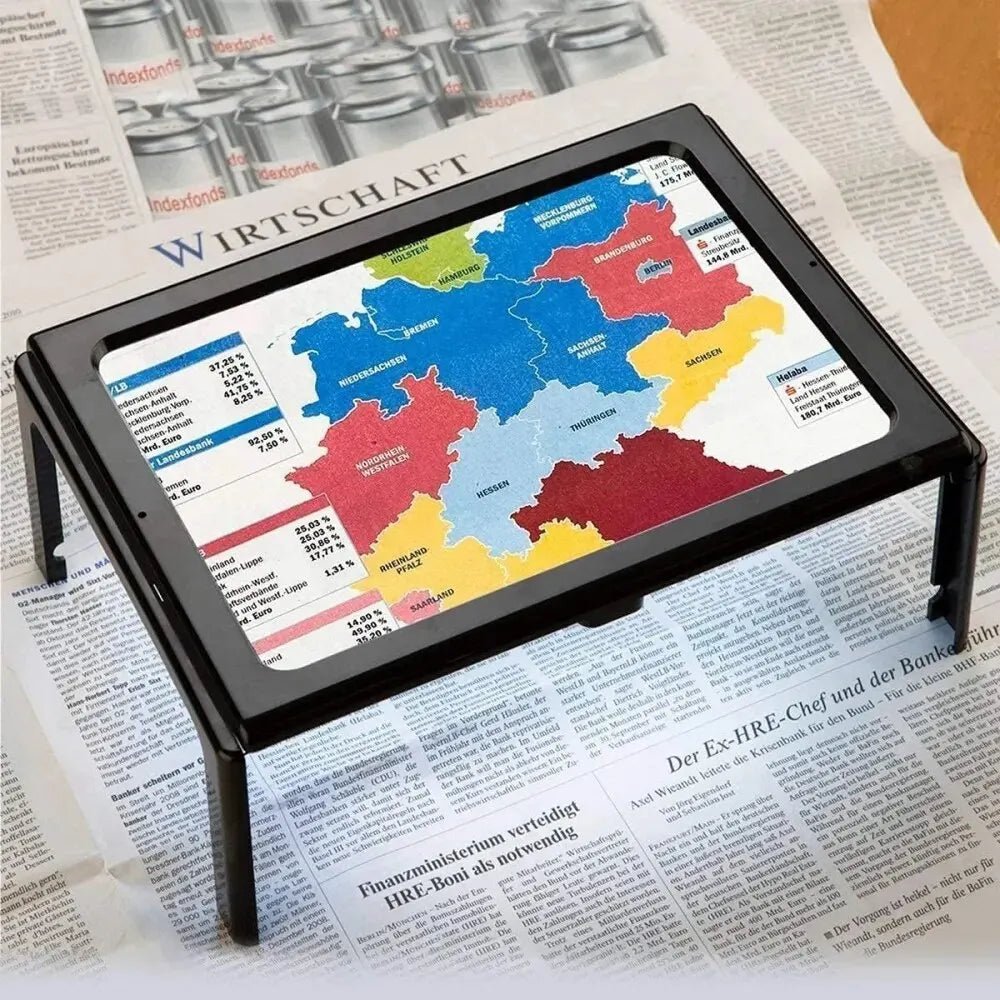 LED Lighted Folding Magnifier for Hands-Free Reading