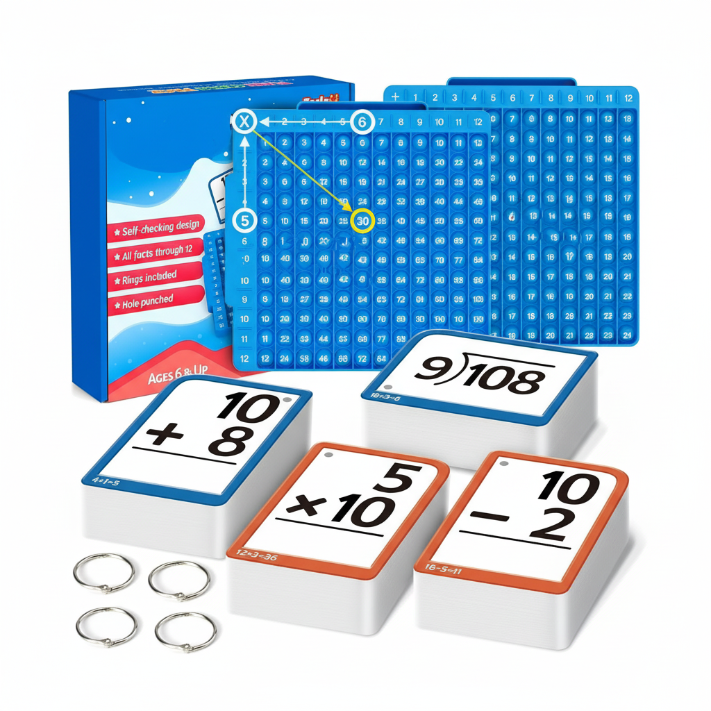 Interactive Silicone Math Board with Flashcards for Kids