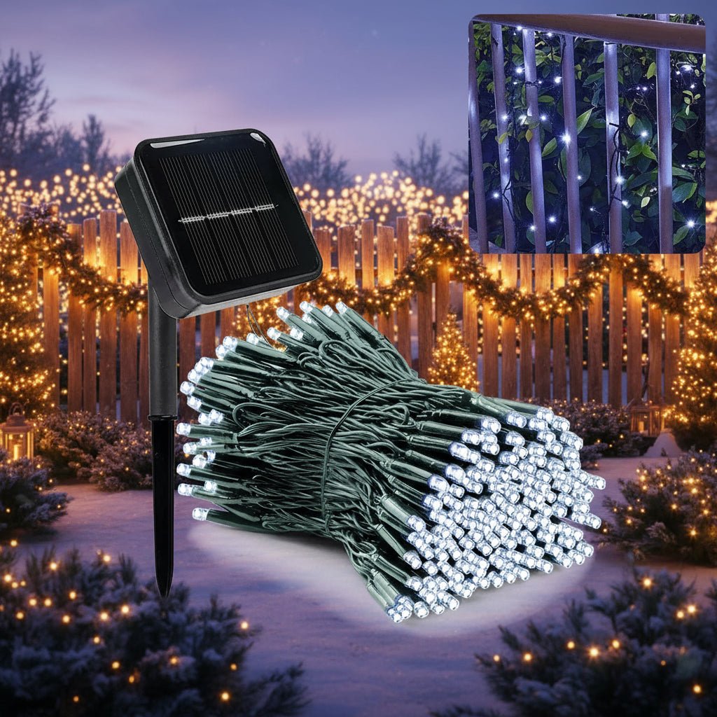 RadiantTwinkle Solar-Powered LED String Lights – 300 Bright LEDs