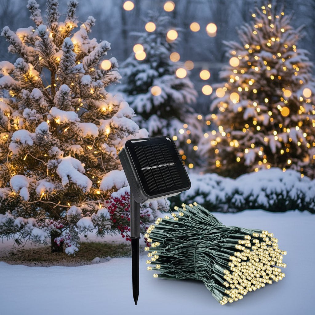 RadiantTwinkle Solar-Powered LED String Lights – 300 Bright LEDs