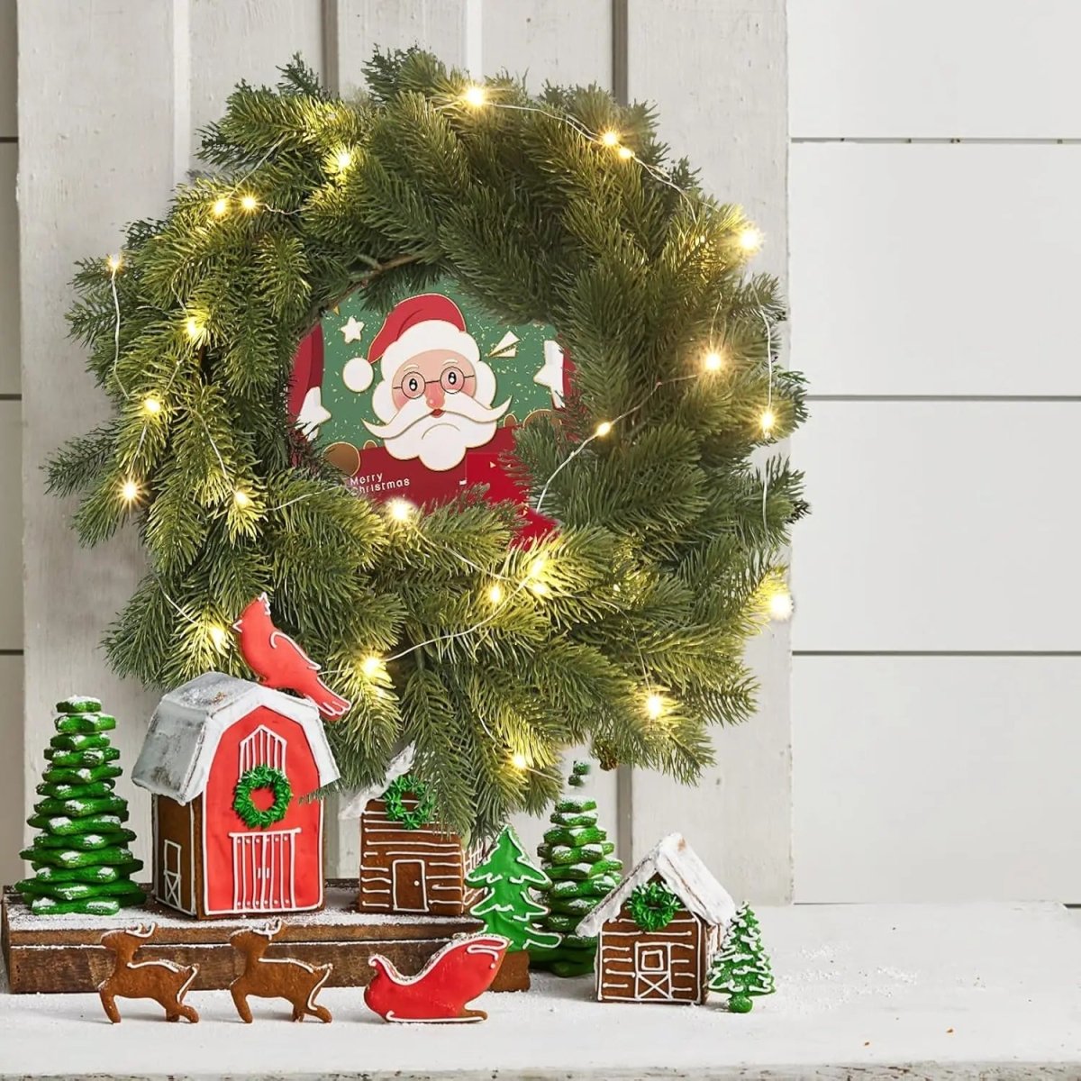 EverGlow LED Holiday Wreath for a Cozy Festive Atmosphere