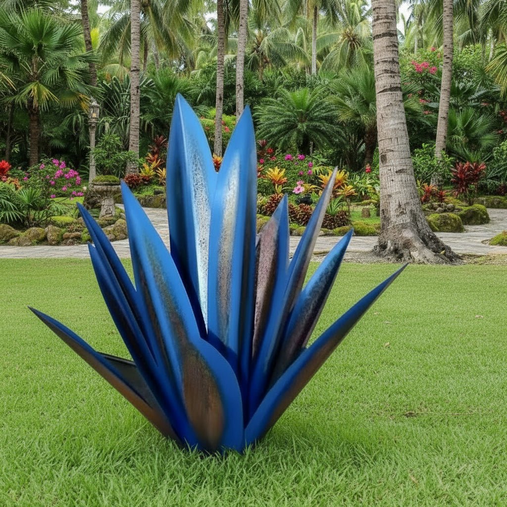 Vibrant Metal Succulent Sculpture for Modern Outdoor Spaces