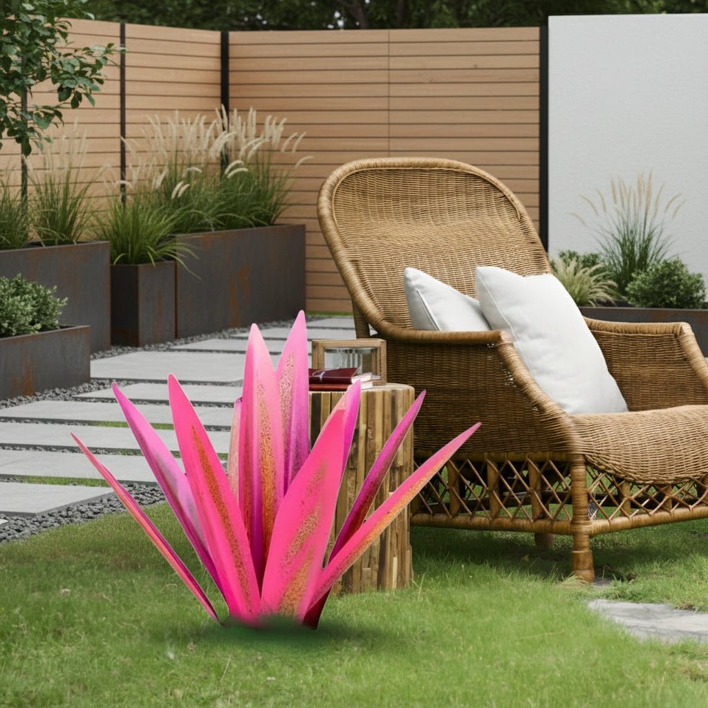 Vibrant Metal Succulent Sculpture for Modern Outdoor Spaces