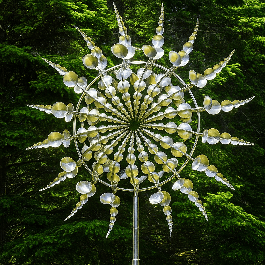 TwirlGaze Deluxe Garden Spinner with Dual Motion for Outdoor Elegance