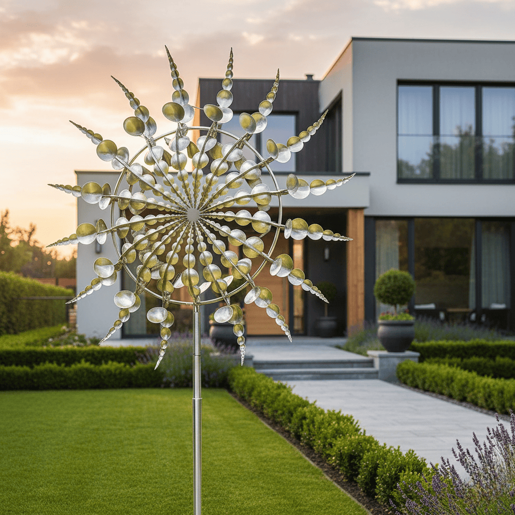 TwirlGaze Deluxe Garden Spinner with Dual Motion for Outdoor Elegance