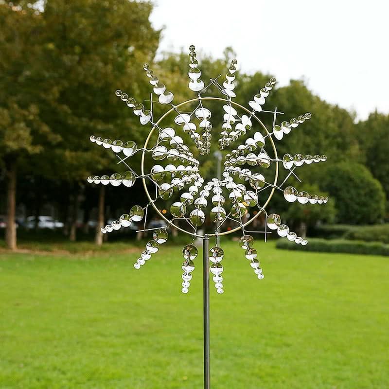 TwirlGaze Deluxe Garden Spinner with Dual Motion for Outdoor Elegance