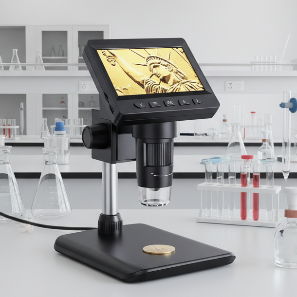 PrecisionView HD Digital Microscope with Built-In Display