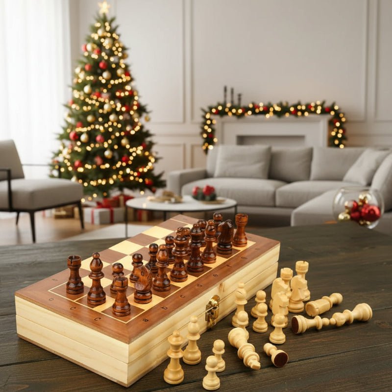 ClassicCraft Magnetic Wooden Chess Set with 39 cm Folding Board