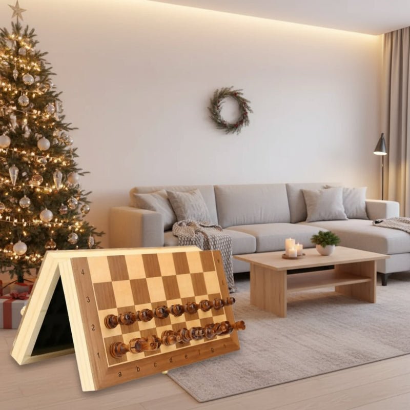 ClassicCraft Magnetic Wooden Chess Set with 39 cm Folding Board