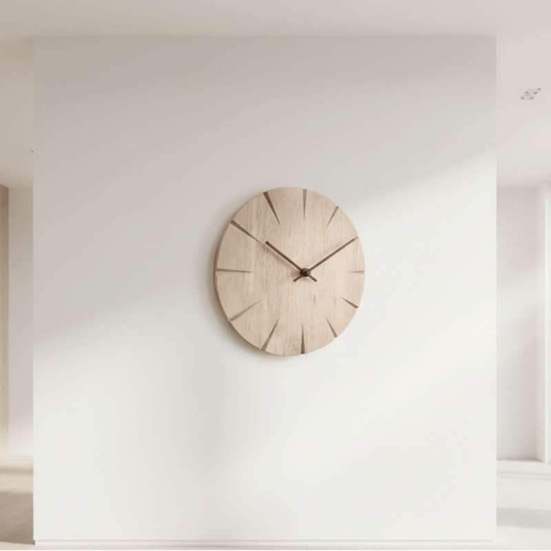 TranquilTimber Wall Clock with Pendulum – Solid Wood Design