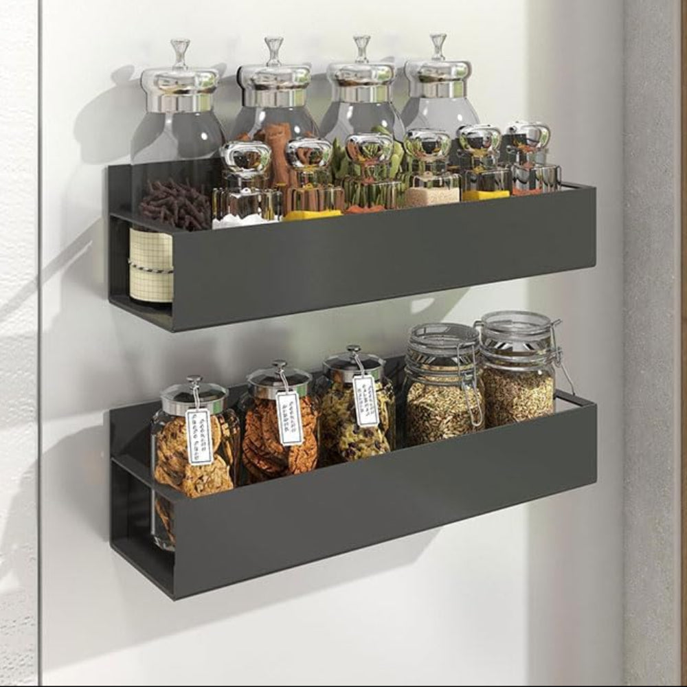 Magnetic Kitchen Spice Organizer - Space-Saving Wall Shelf