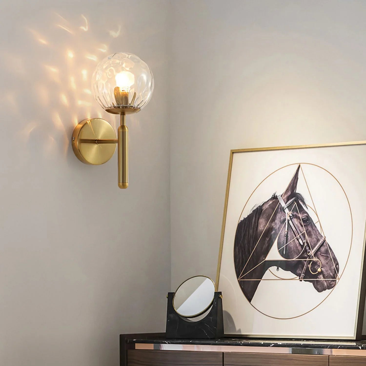 Taavita Glass Globe Wall Lamp