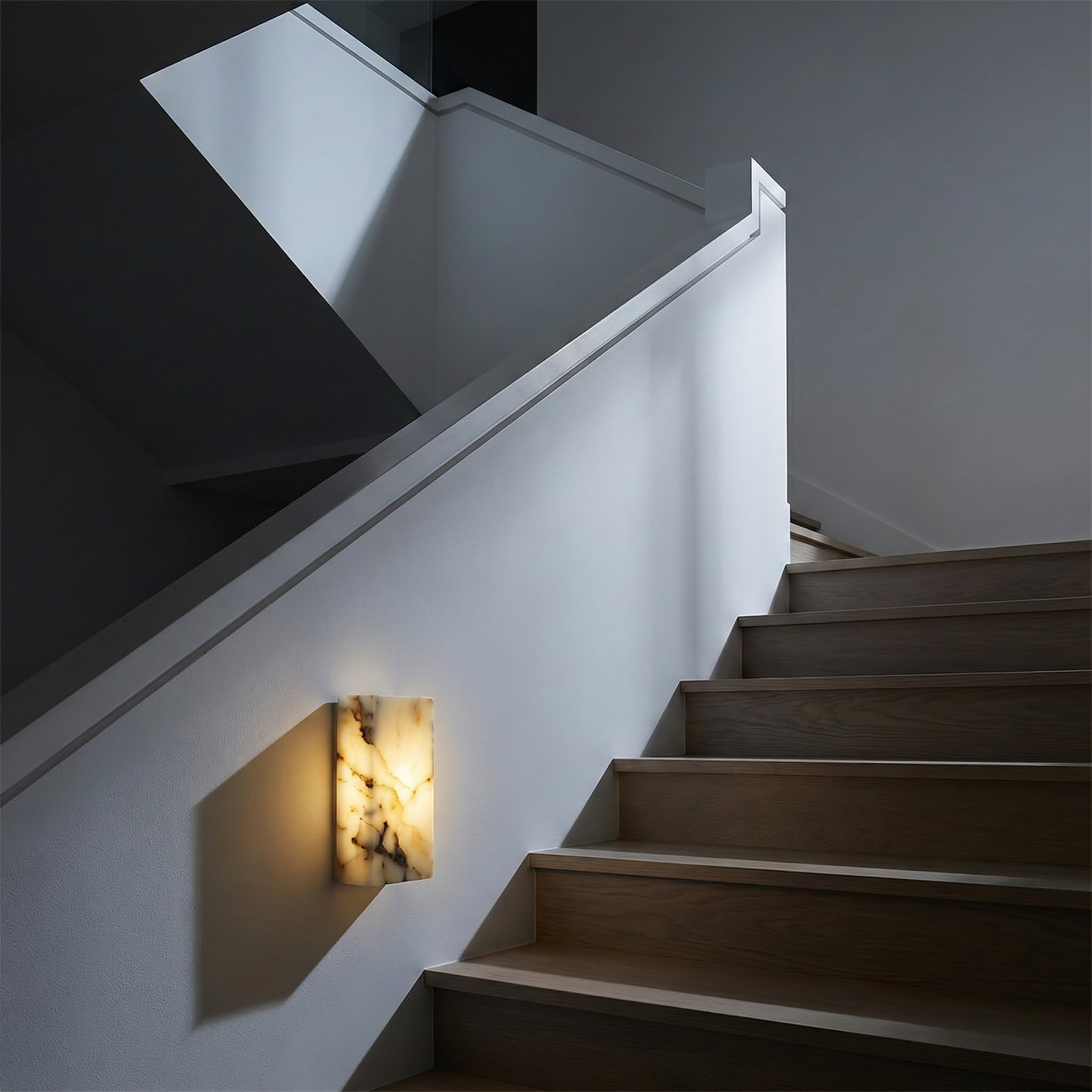 MarbleGlow Compact Wall Sconce: Stylish Marble Lighting for Any Room