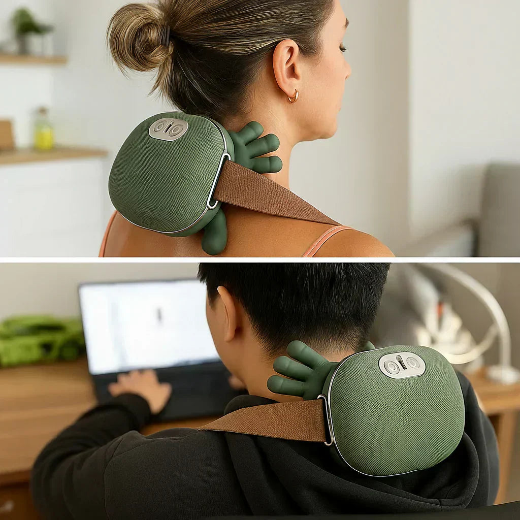 Travel-Friendly Heated Neck Soother with Vibration Therapy