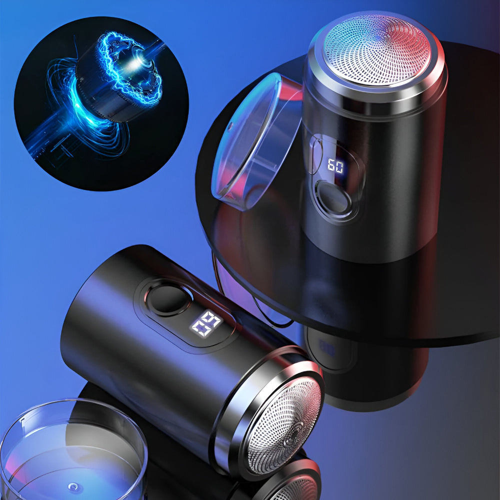 Compact Electric Razor with Digital Indicator and USB-C Charging