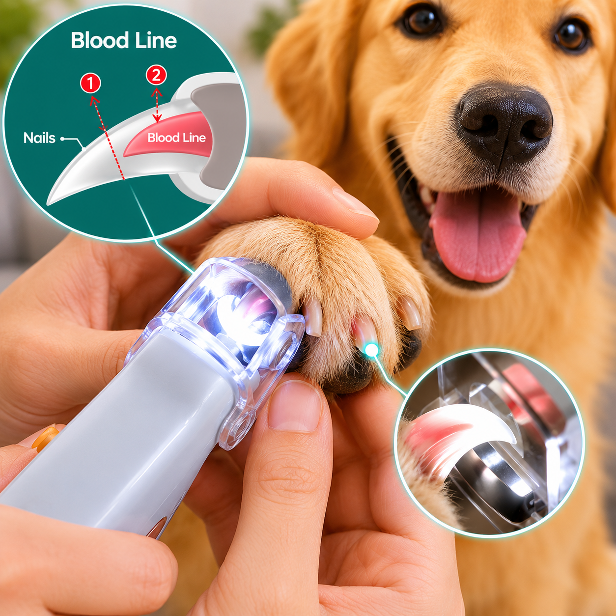 Dog Nail Clipper with Quick Sensor Feature
