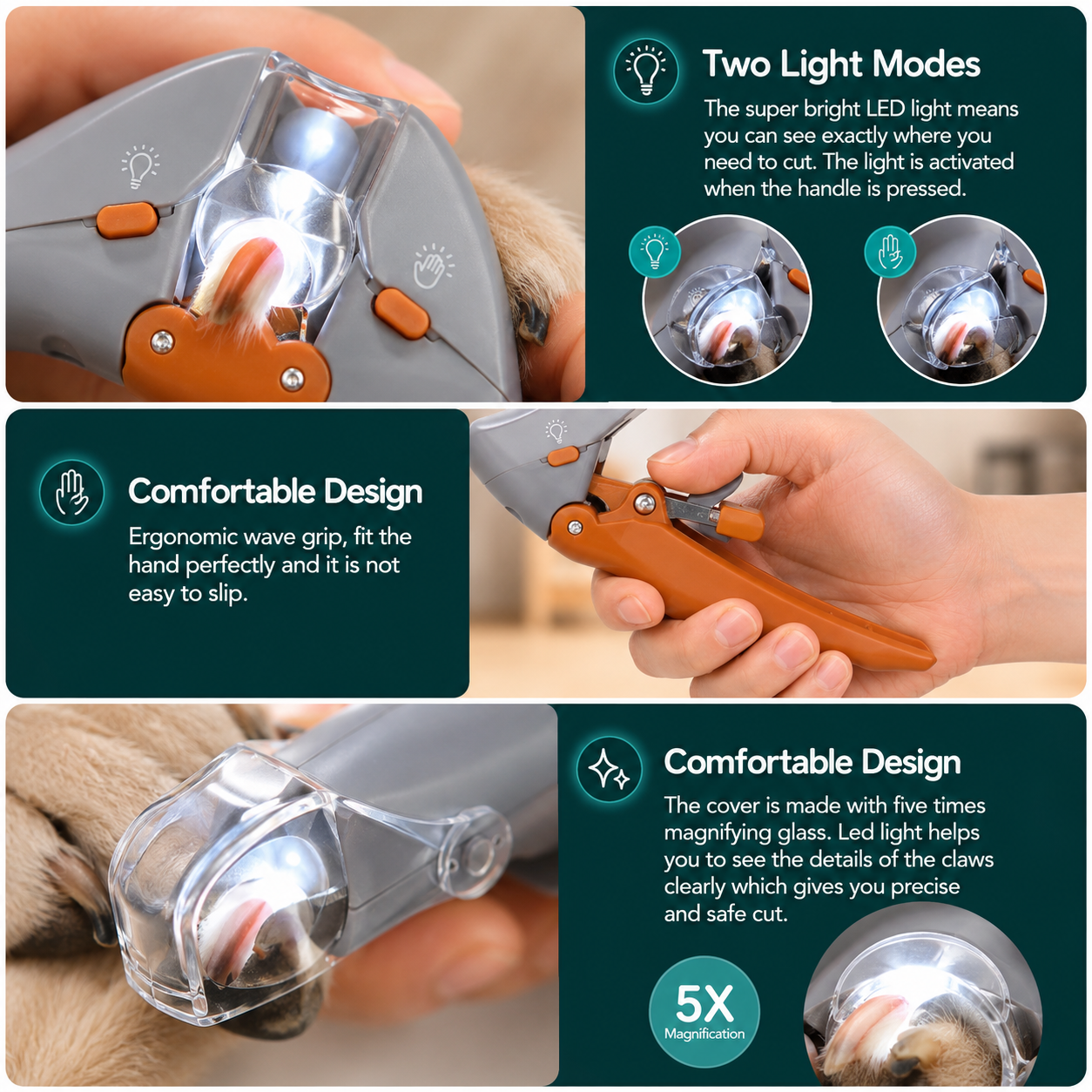 Dog Nail Clipper with Quick Sensor Feature