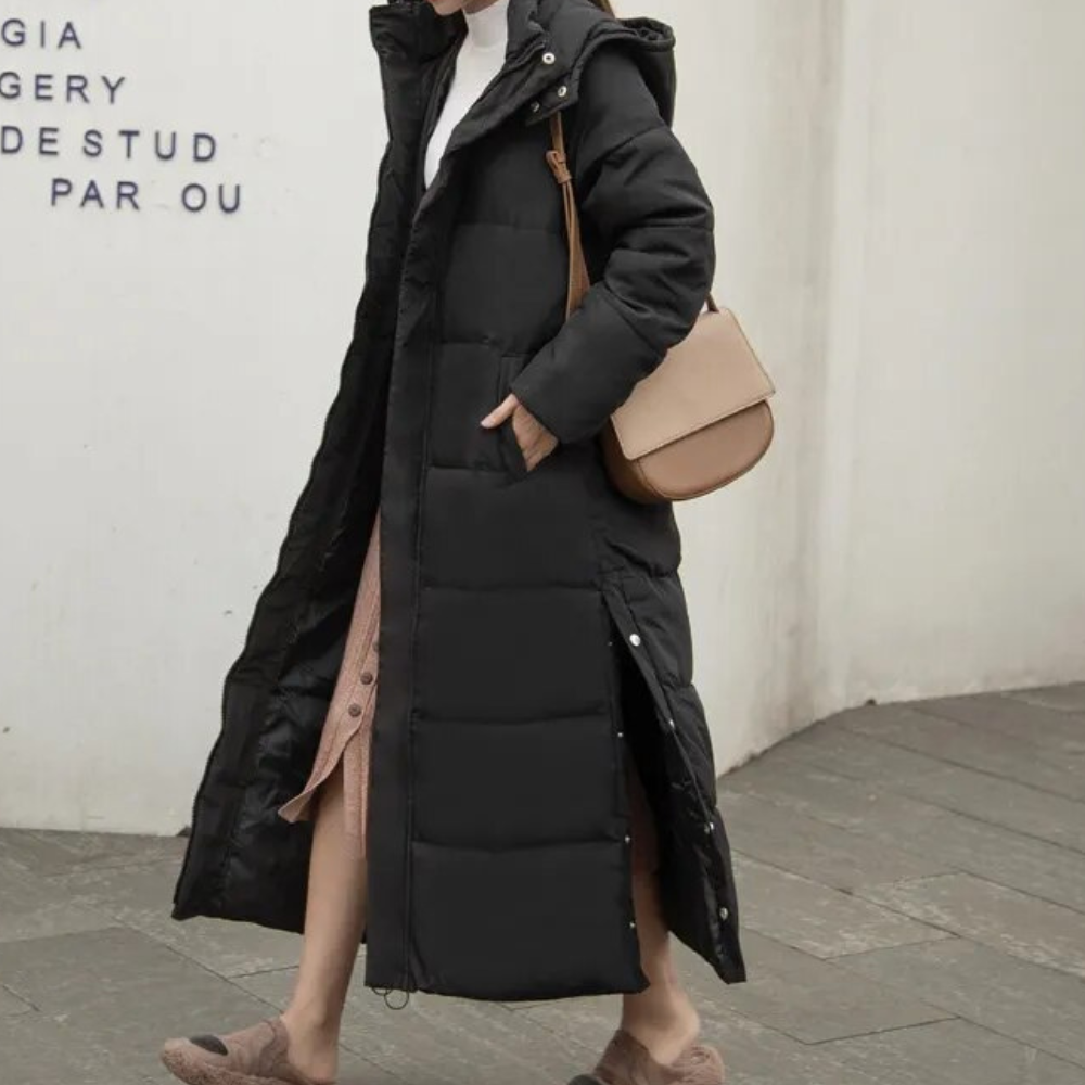 Women’s Winter Jacket | Long Quilted Coat | Cotton & Polyester Blend | Warm & Versatile Design