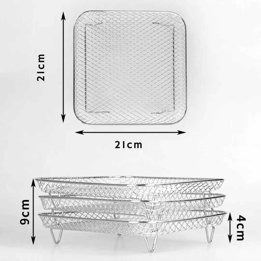 Enhanced Air Fryer Baskets with Bonus Heat-Resistant Tongs