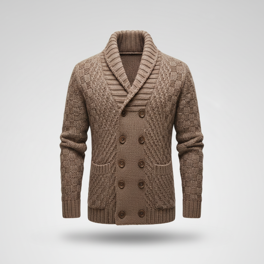Men's Cozy Knit Cardigan with Shawl Collar for Effortless Style