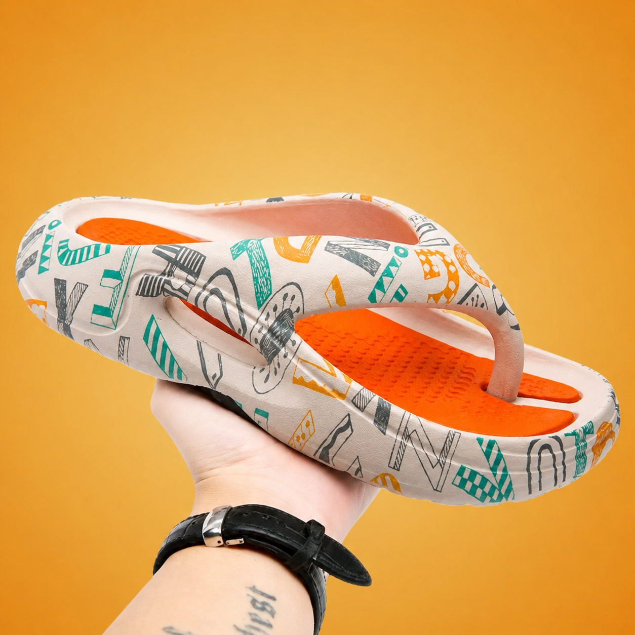 Lightweight Men's Flip-Flop Slides with Cushioning and Sport Grip