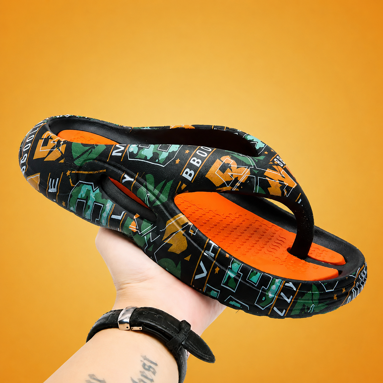 Lightweight Men's Flip-Flop Slides with Cushioning and Sport Grip