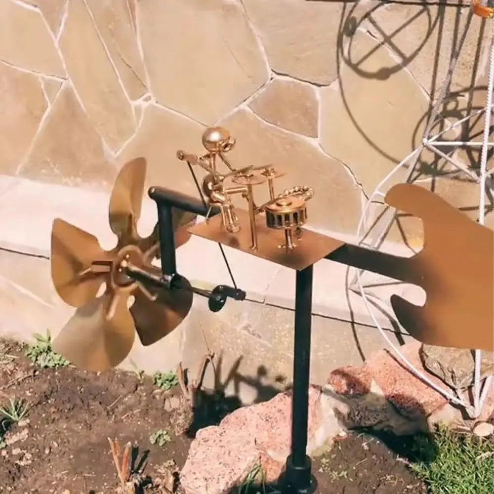 Animated Garden Decoration – Metal Windmill with Character Design