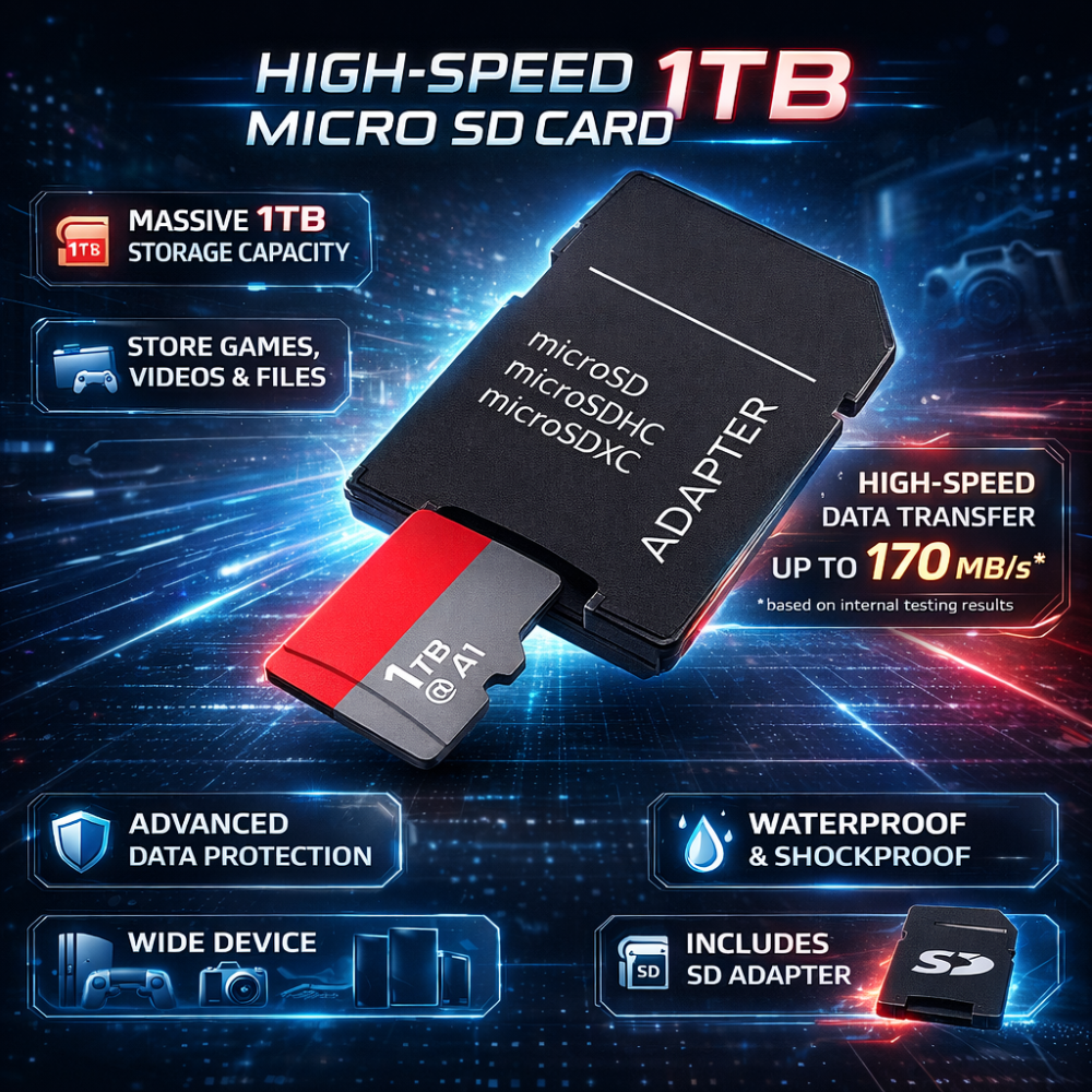 1TB Ultra-Fast Micro SD Card for Effortless Storage