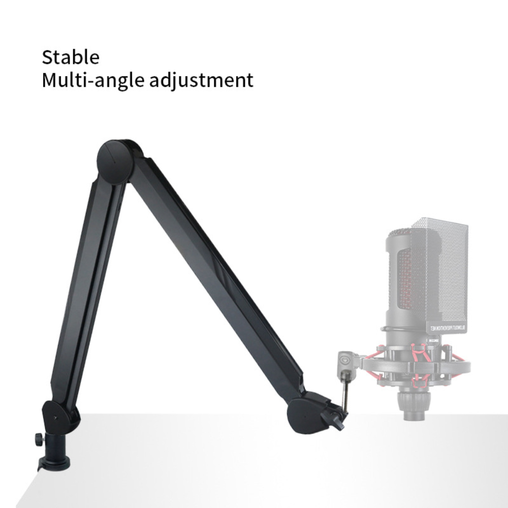 Versatile Desktop Microphone Arm with Hidden Cable Management