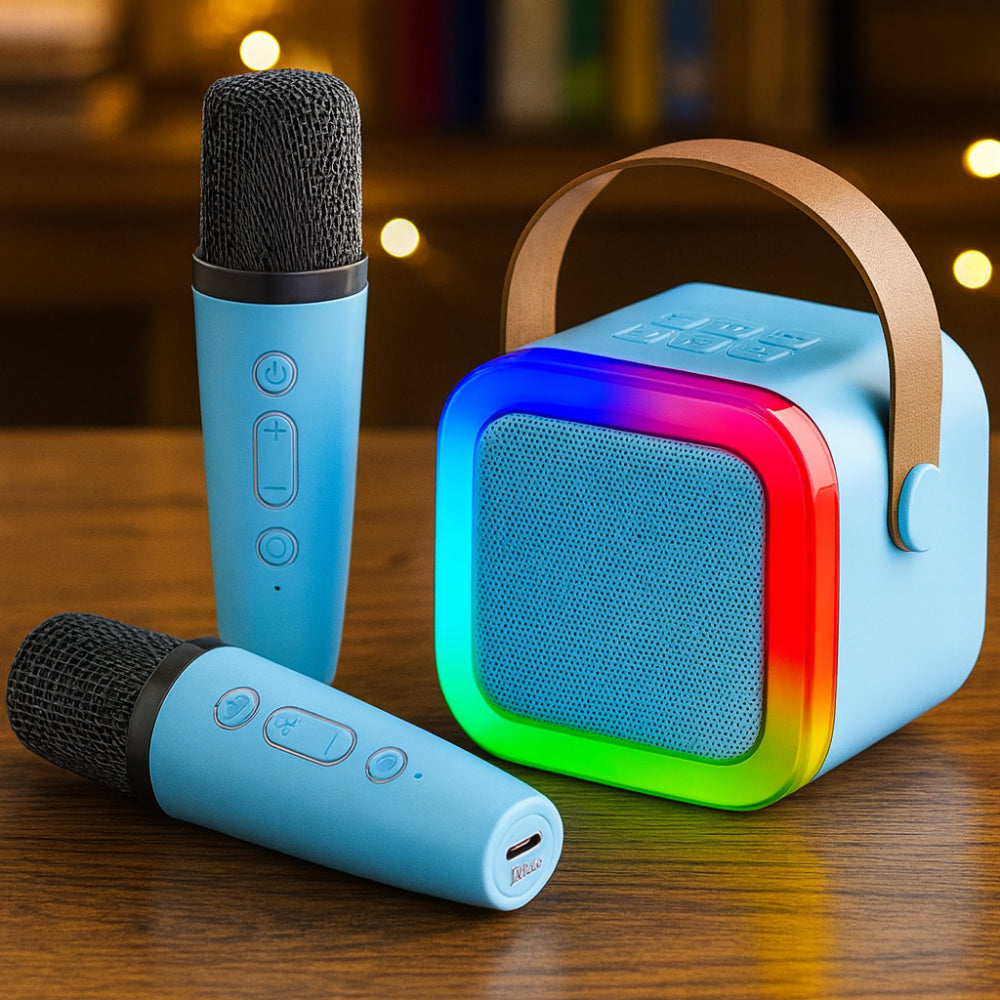 Portable Karaoke System for Kids with Bluetooth and Microphones