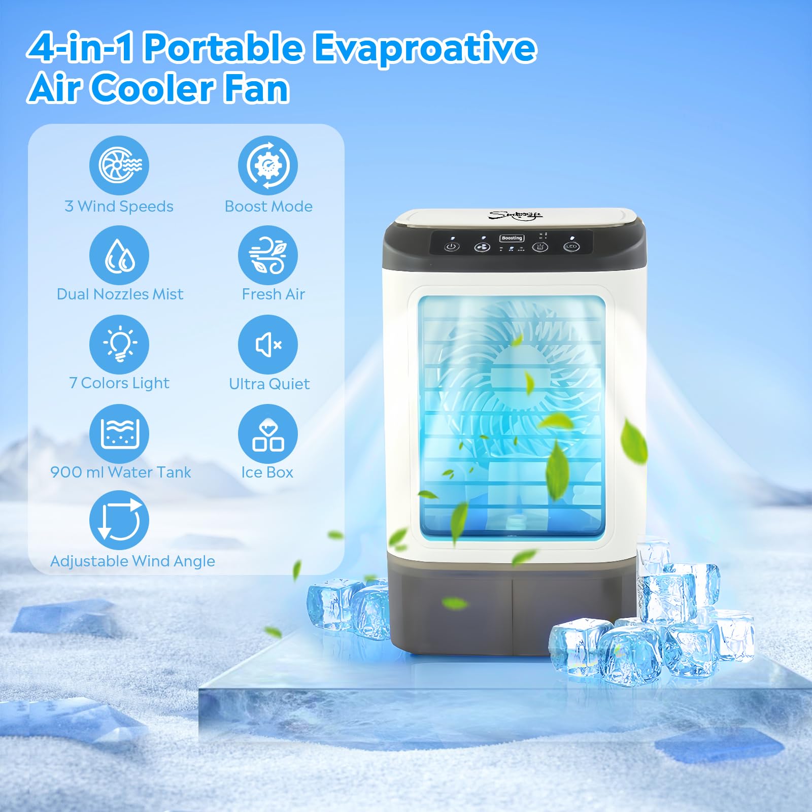 Portable Mini Air Conditioner – 4-in-1 AC with Rapid Cooling & Adjustable Airflow for Home, Office, Travel