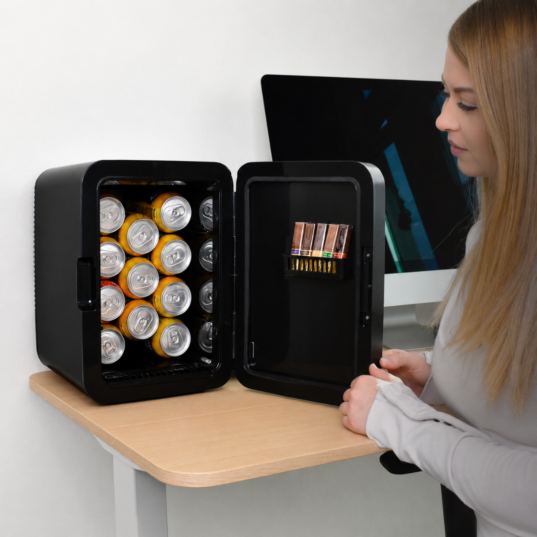 Compact ChillBox for Drinks and Snacks - Space-Saving Refrigerator