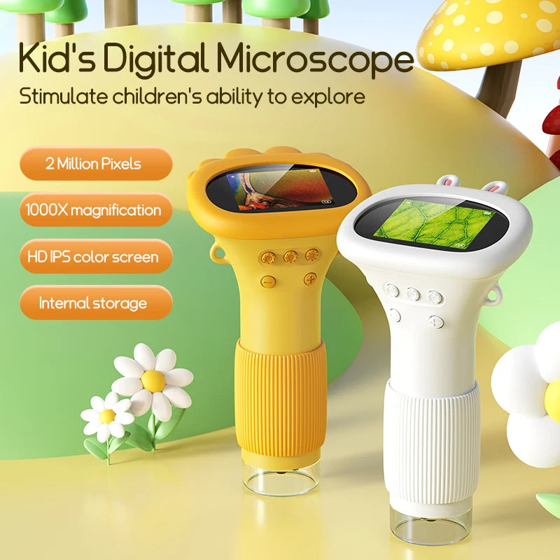 Handheld Mini Microscope - 1000X Magnification for Kids' STEM Activities
