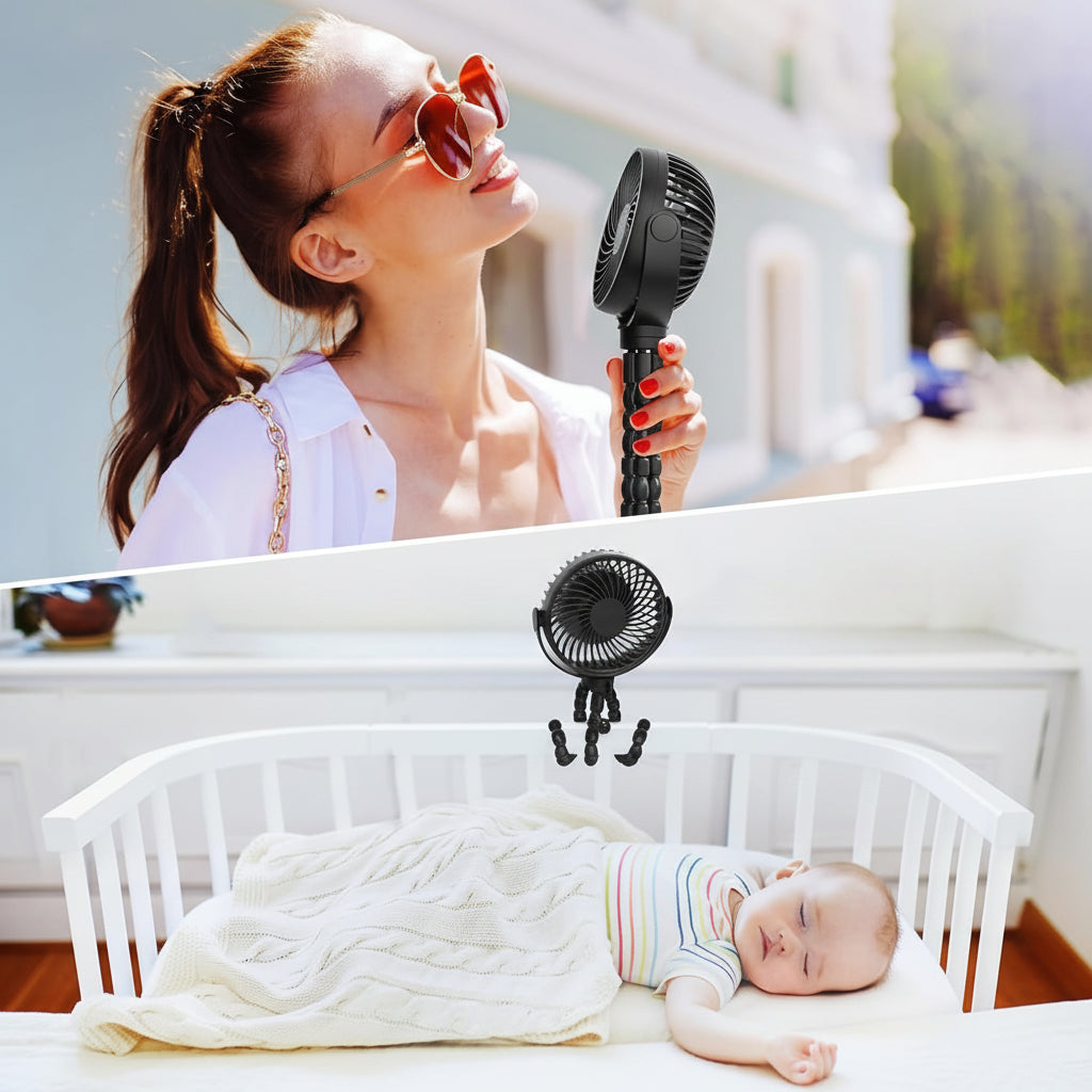 Compact Clip-On Fan for Strollers and Travel