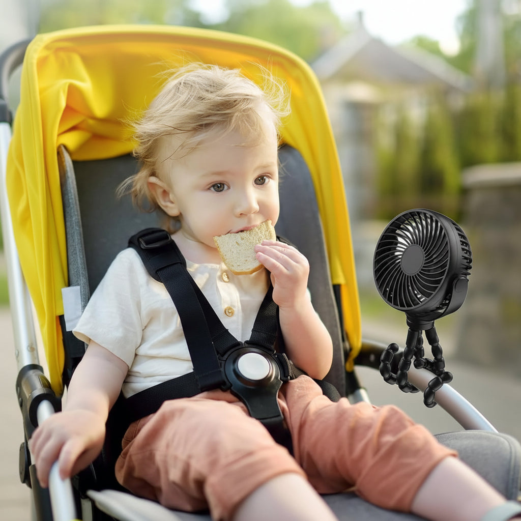 Compact Clip-On Fan for Strollers and Travel