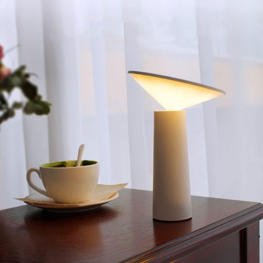 Sleek Rechargeable LED Desk Lamp with Adjustable Shade and Brightness