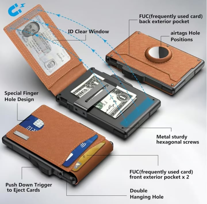 Slim Aluminum Money Clip Wallet with RFID Shielding | Elegant Card Holder