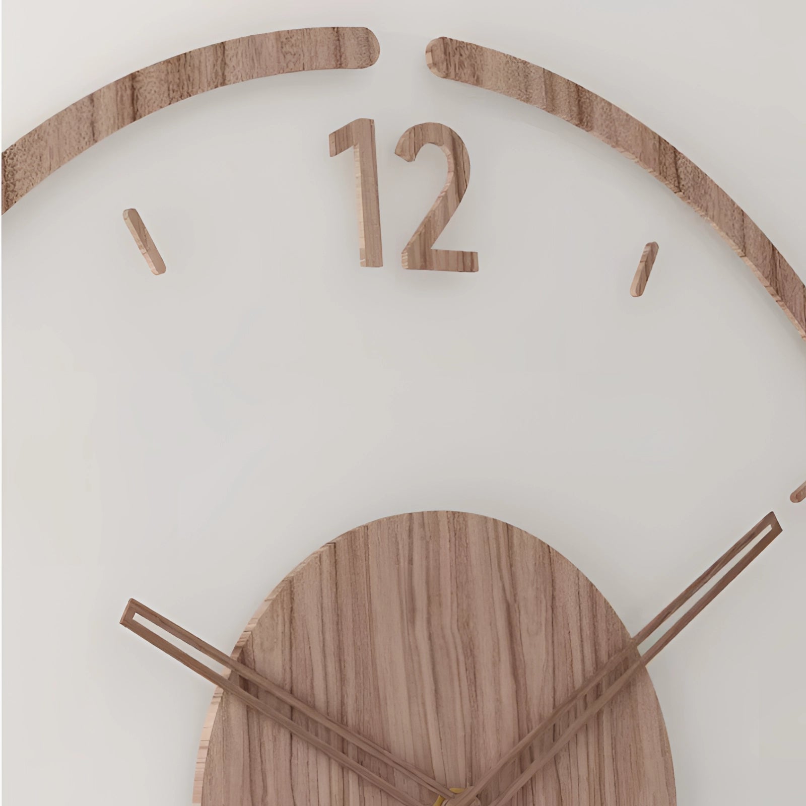 Large Silent Quartz Wall Clock – Modern Wooden Minimalist Decor