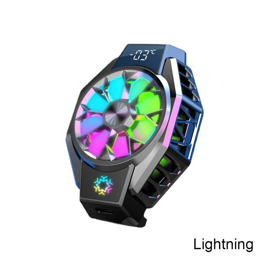 Portable Clip-On Fan with Smart Temperature Indicator for Mobile Devices