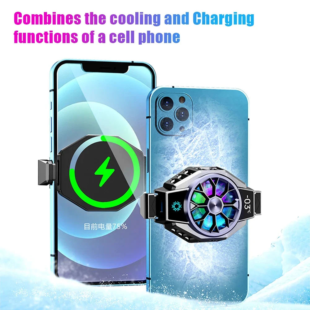 Portable Clip-On Fan with Smart Temperature Indicator for Mobile Devices
