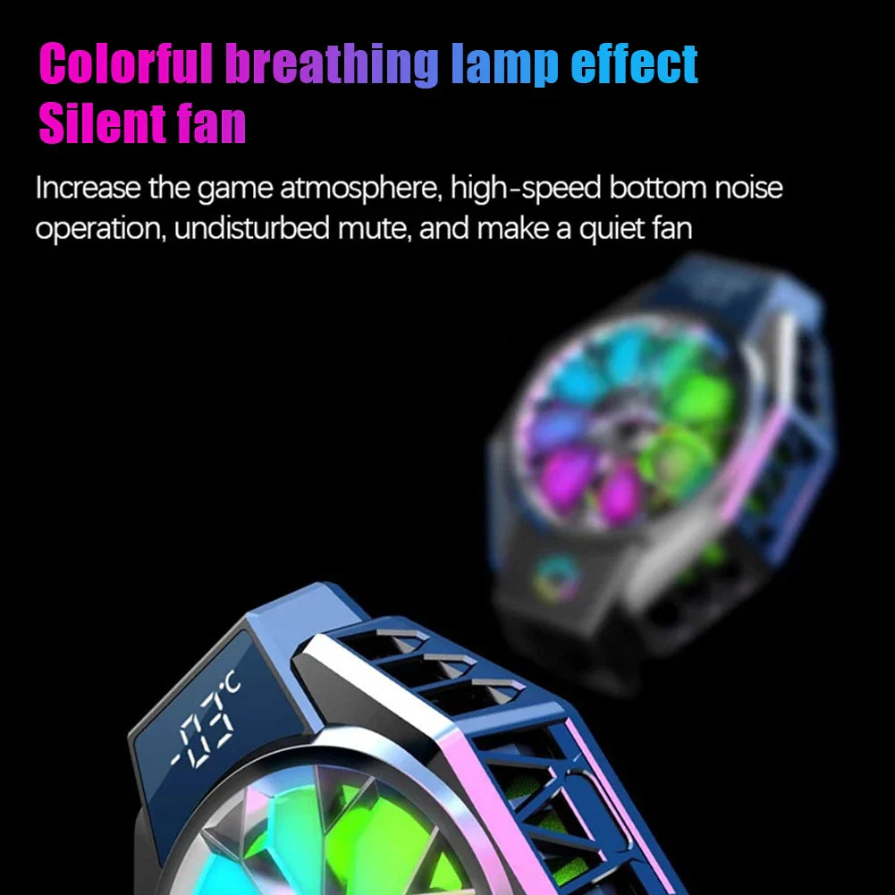 Portable Clip-On Fan with Smart Temperature Indicator for Mobile Devices
