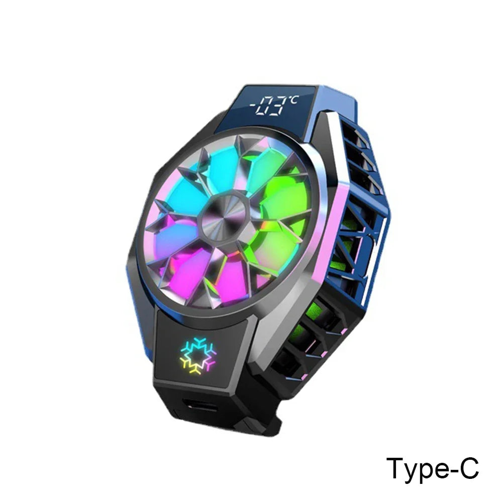 Portable Clip-On Fan with Smart Temperature Indicator for Mobile Devices