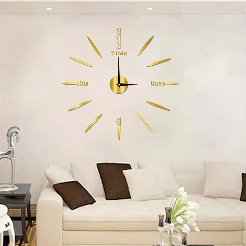 Large Wall Clock with Mirror Finish – Stylish Acrylic Design for Home